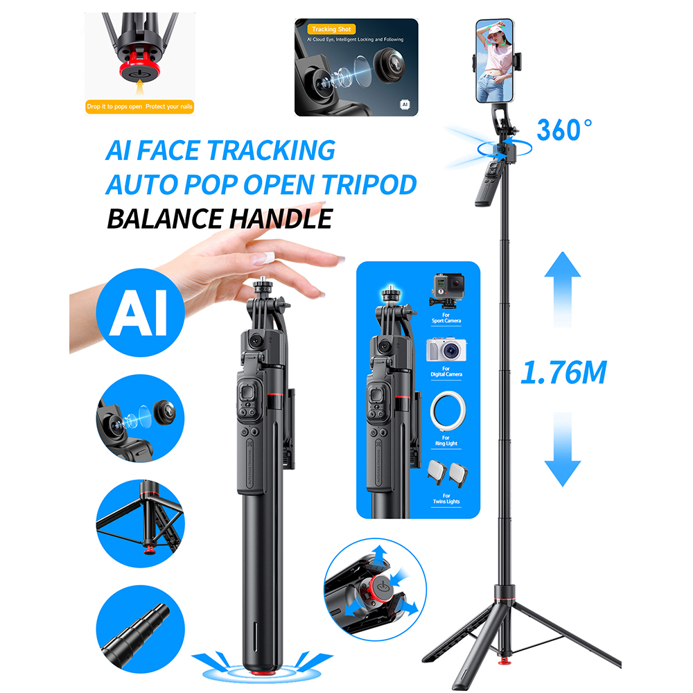 Photography Basics - AI Gimbal Tripé Jumping Selfie Stick