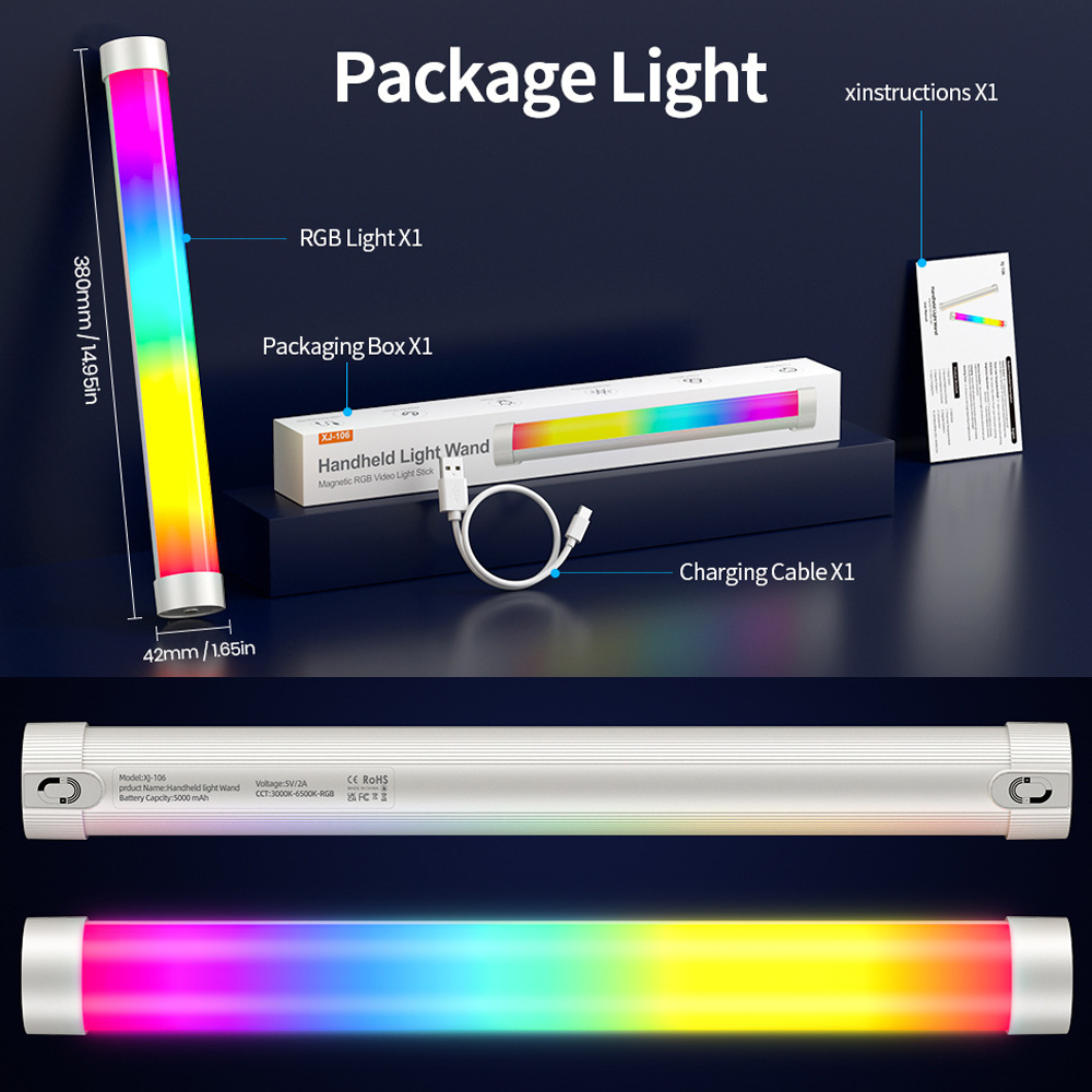 Bastão de Luz LED RGB Magnétic - Photography Videos Free avaliação e preço